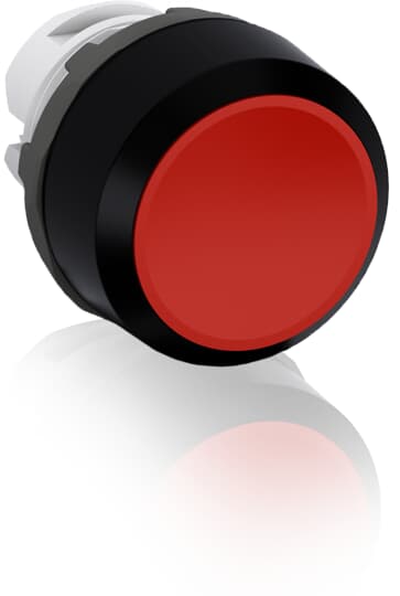 ABB Controls 22mm Operator w/ Button - Non-Illuminated Pushbutton; Round; Flush; Standard - Plastic; Momentary; Red
